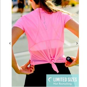 Zyia split back mesh panel shirt